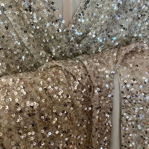 Mac Duggal Sz 8 Ombre Sequined Maxi Fishtail Evening Gown Dress Bridal Prom NWT - Picture 8 of 12